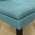 Dining Chair Aqua Blue Wood Fabric