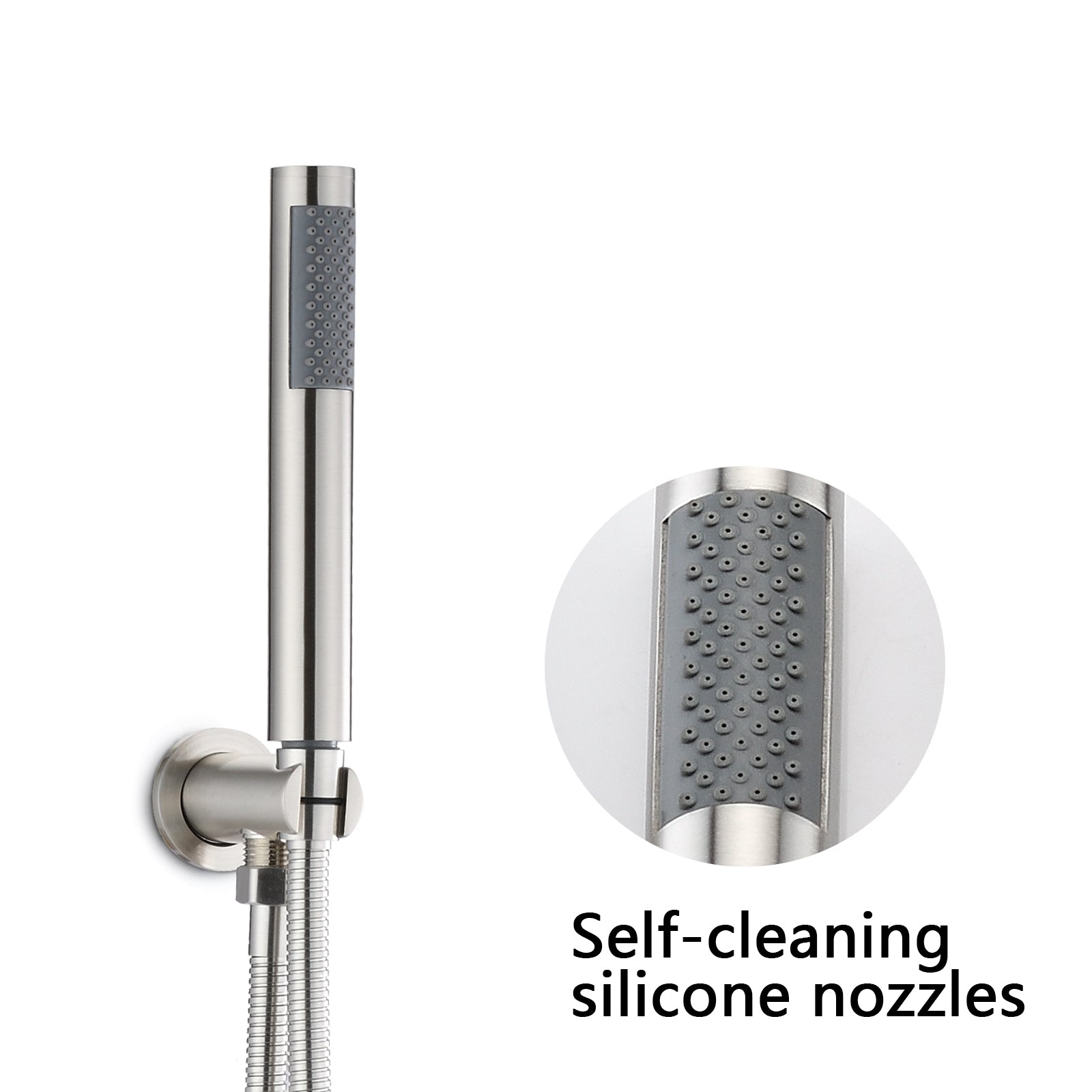 9.8" Rainfall And Handheld Shower Set With 2 Handle Temperature And Flow Control In Brushed Nickel Brushed Nickel Brass