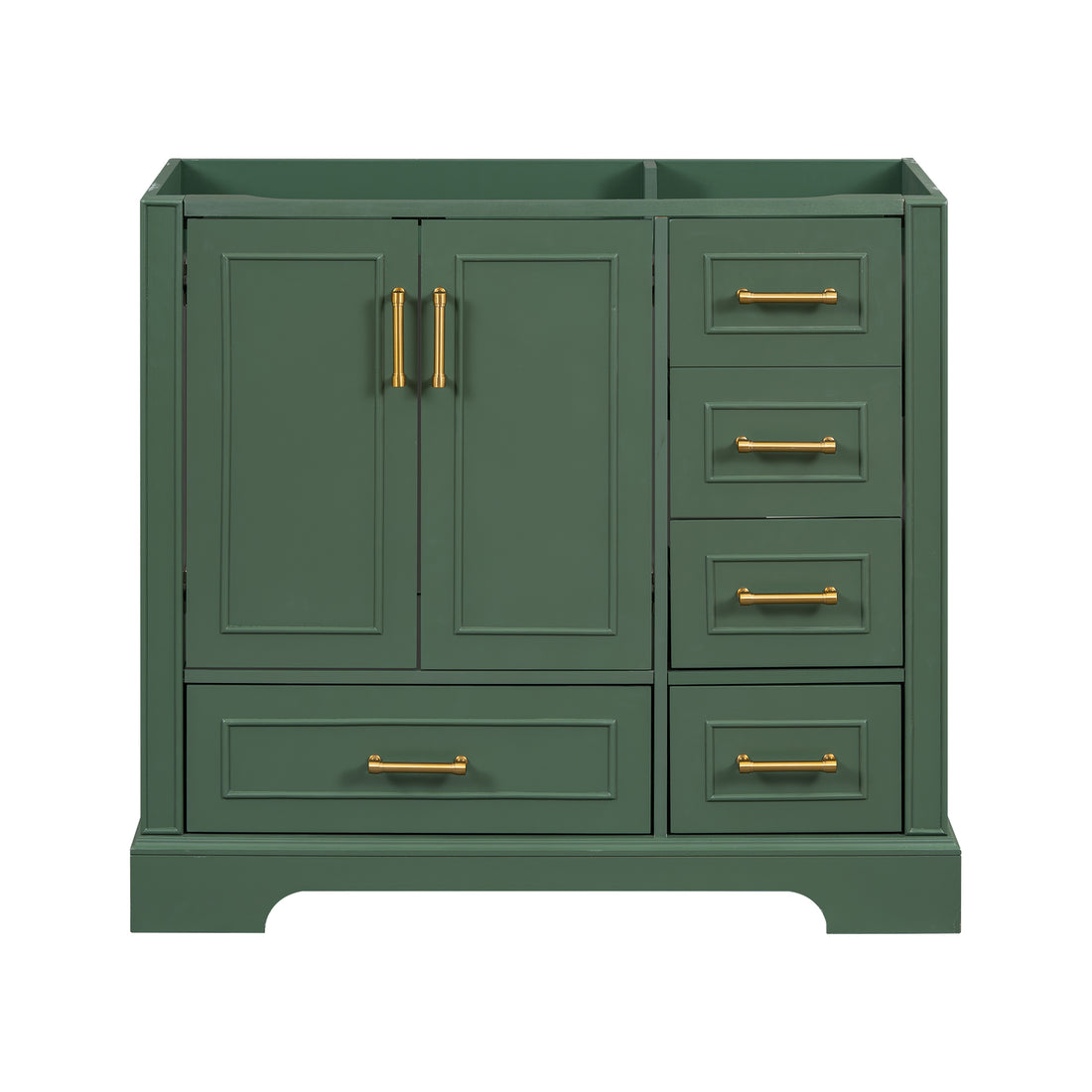 Cabinet Only 36" Green Traditional Bathroom Vanity Sink Not Included Green Bathroom American Traditional Solid Wood Mdf