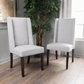 Dining Chair Set Of 2 Light Grey Fabric