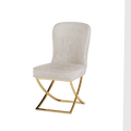 Dining Chair Set Of 2, Beige Velvet Backrest And Golden Metal Legs.For Modern Kitchen Dining Room Chair For Kitchen Living Modern Decorative Leisure Chairs.Office Chairs Y 2009 Beige Dining Room Modern Foam Velvet