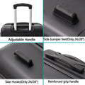 Hard Shell Abs 3 Piece Luggage Set 20 24 28 Inches , With Tsa Lock,And 360 Rotating Wheel ,Effortless Mobility Carry On Suitcase Set Men Women Black Abs