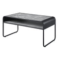 Concrete Grey And Black 1 Shelf Coffee Table Black Grey Primary Living Space Modern Shelves Rectangular Wood Metal Sled