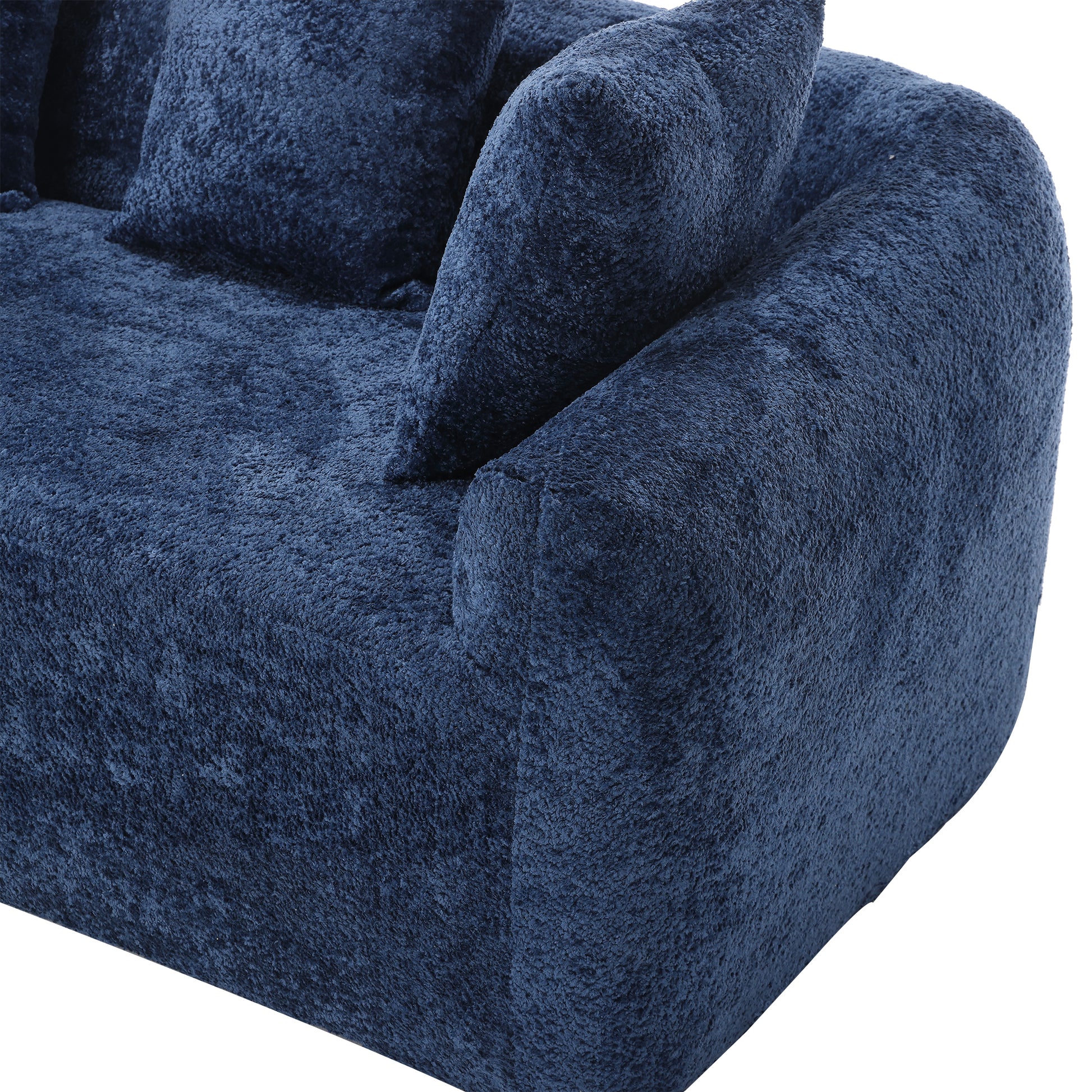 Coolmore Boucle Sofa 3 Seater For Living Room Oversized Comfy Sofa L Shape Sofa Couch With Chaise Home Furniture Sleeper Sectional Sofa For Apartment, Office Left Hand Facing Blue Blue Primary Living Space Foam Boucle 3 Seat