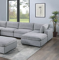 Dark Gray Color 8Pc Modular Sectional Set Corduroy Upholstery Couch 3X Corner Wedge 3X Armless Chairs 2X Ottomans Living Room Furniture Dark Gray Primary Living Space Cushion Back