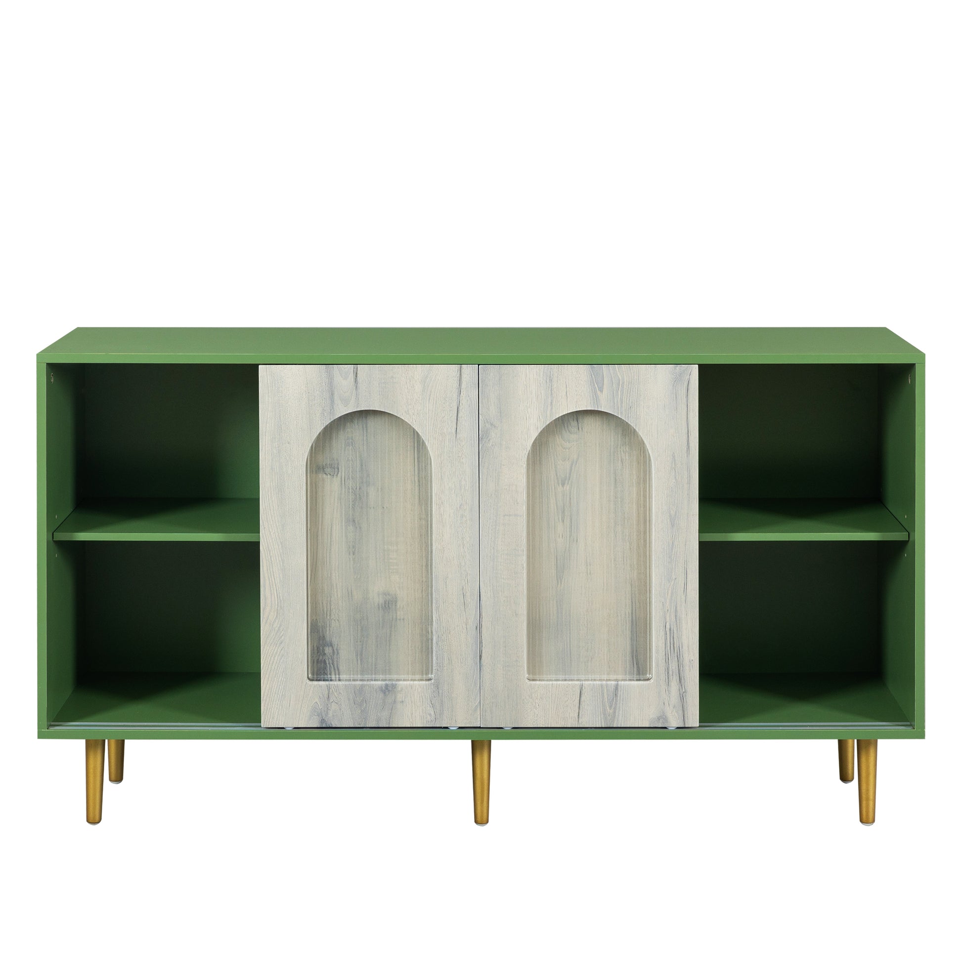 Dresser Drawer Cabinet,Bar Cabinet,Lockers,Sideboard,Buffet Sideboard,Buffet Service Desk,Storagecabinet,Changhong Glass Sliding Door, For Bedroom, Living Room, Kitchen Corridor, Color: Antique Green 5 Or More Spaces Barn Door Green Primary Living Space