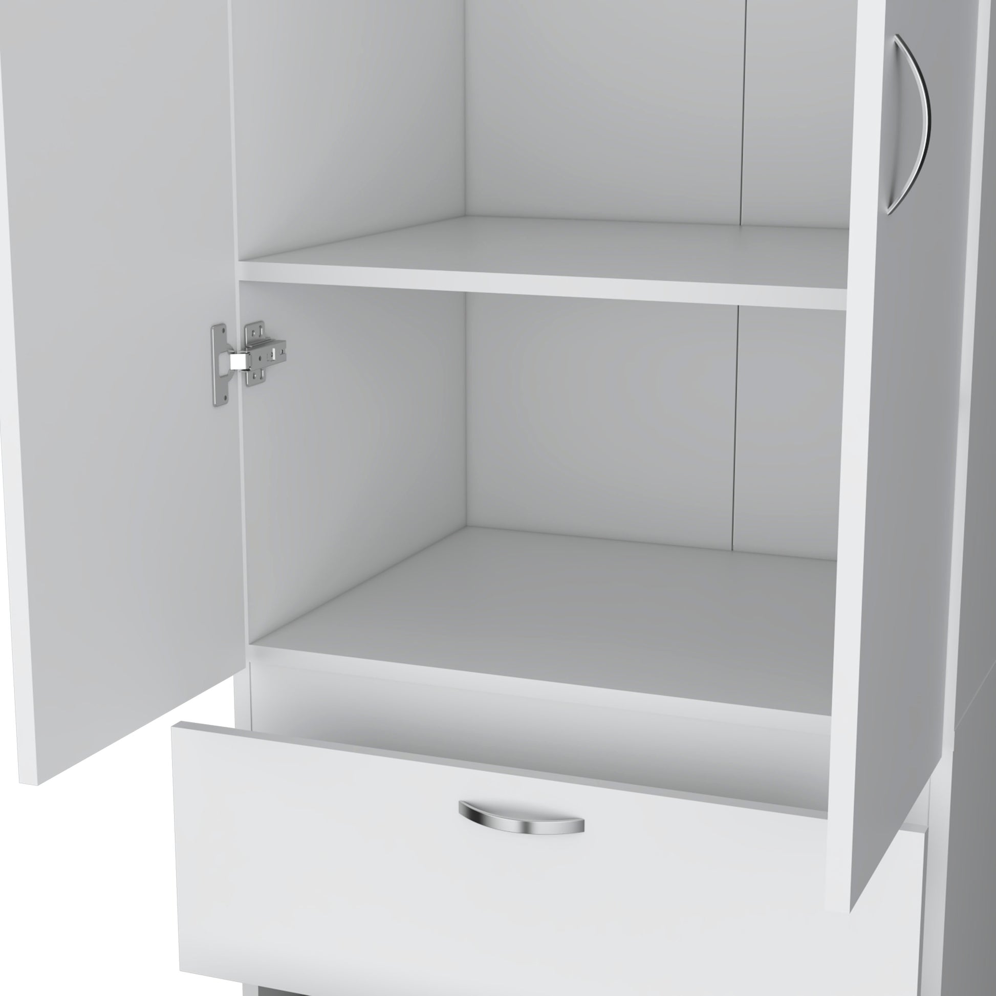 Tall Mayer Wardrobe In Melamine With Two Doors And Two Drawers White Particle Board Melamine