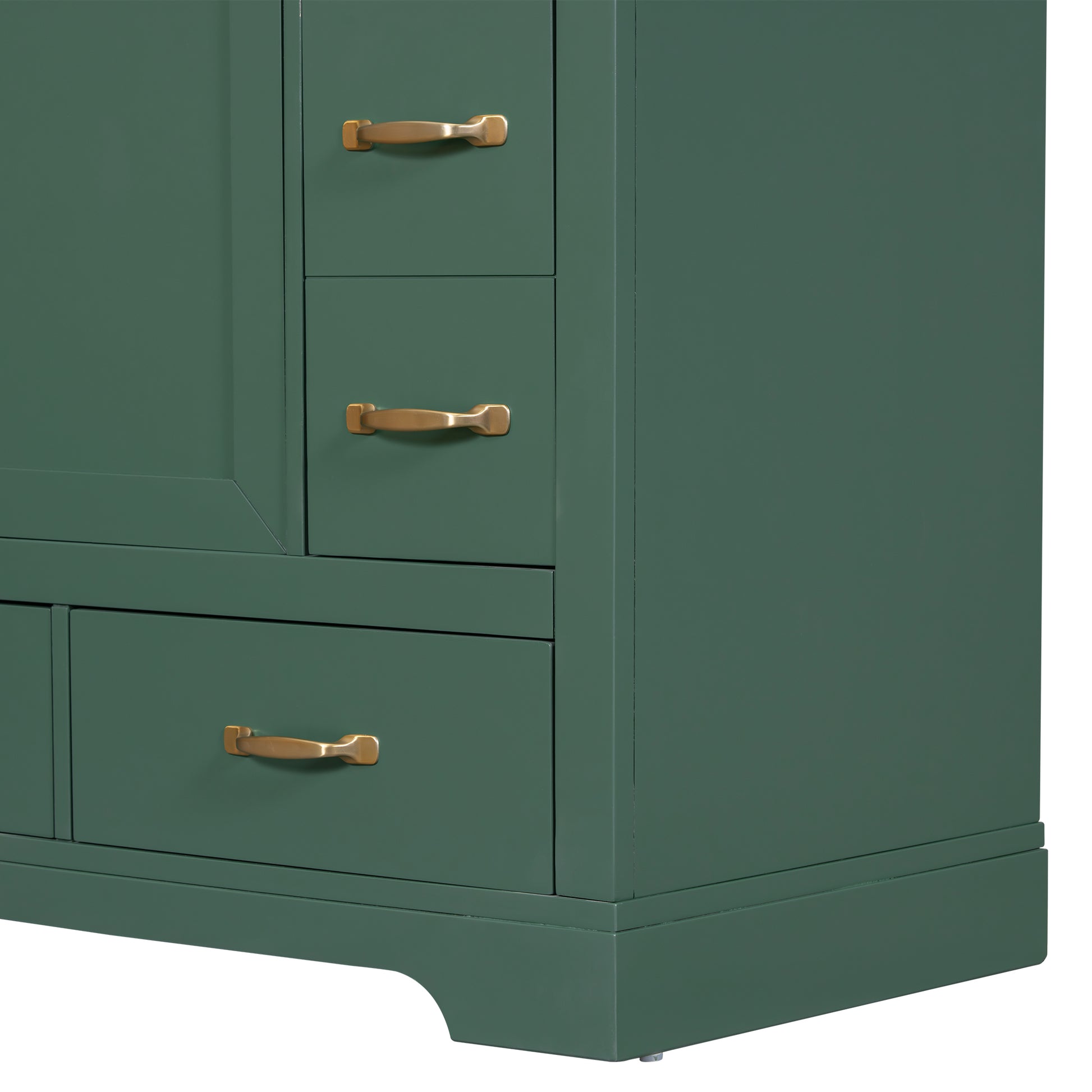 36" Bathroom Vanity With Sink Combo, Six Drawers, Multi Functional Drawer Divider, Adjustable Shelf, Green Old Sku:Sy999808Aaf Green Solid Wood Mdf