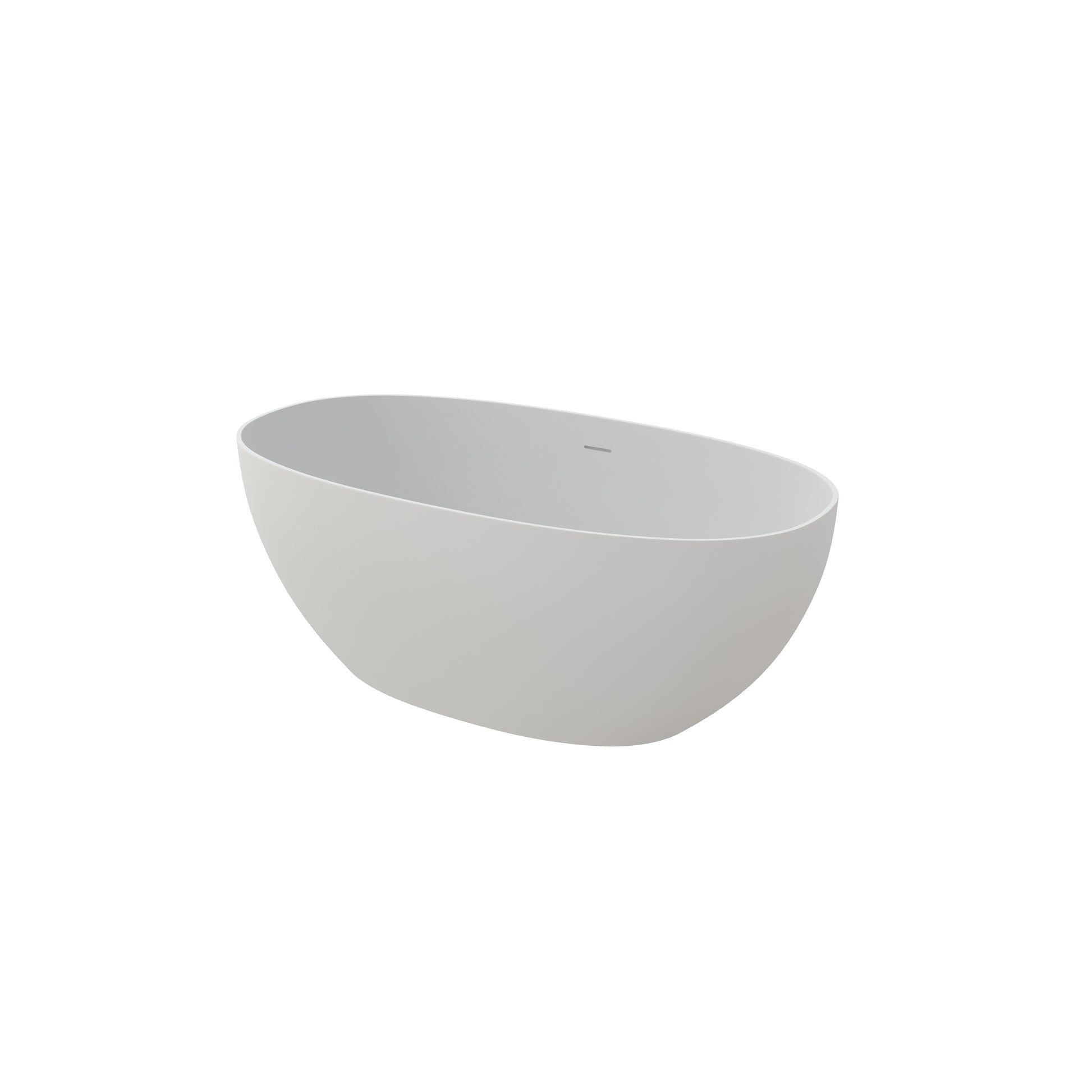 59" Solid Surface Soaking Bathtub Matte White Freestanding Tubs Matte 61 69 In Soaking Center Front Solid Surface