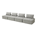 Modular 4 Piece Sofa With Adjustable And Removable Backrests For Ultimate Comfort Oversized Sofa Chenille Light Grey Sofa Light Gray Chenille 4 Seat