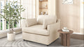 Mirod Oversized Accent Chair Comfortable Armrest Cushions, Versatile Neutral Style, Elegant Design, Durable Frame Beige Polyester