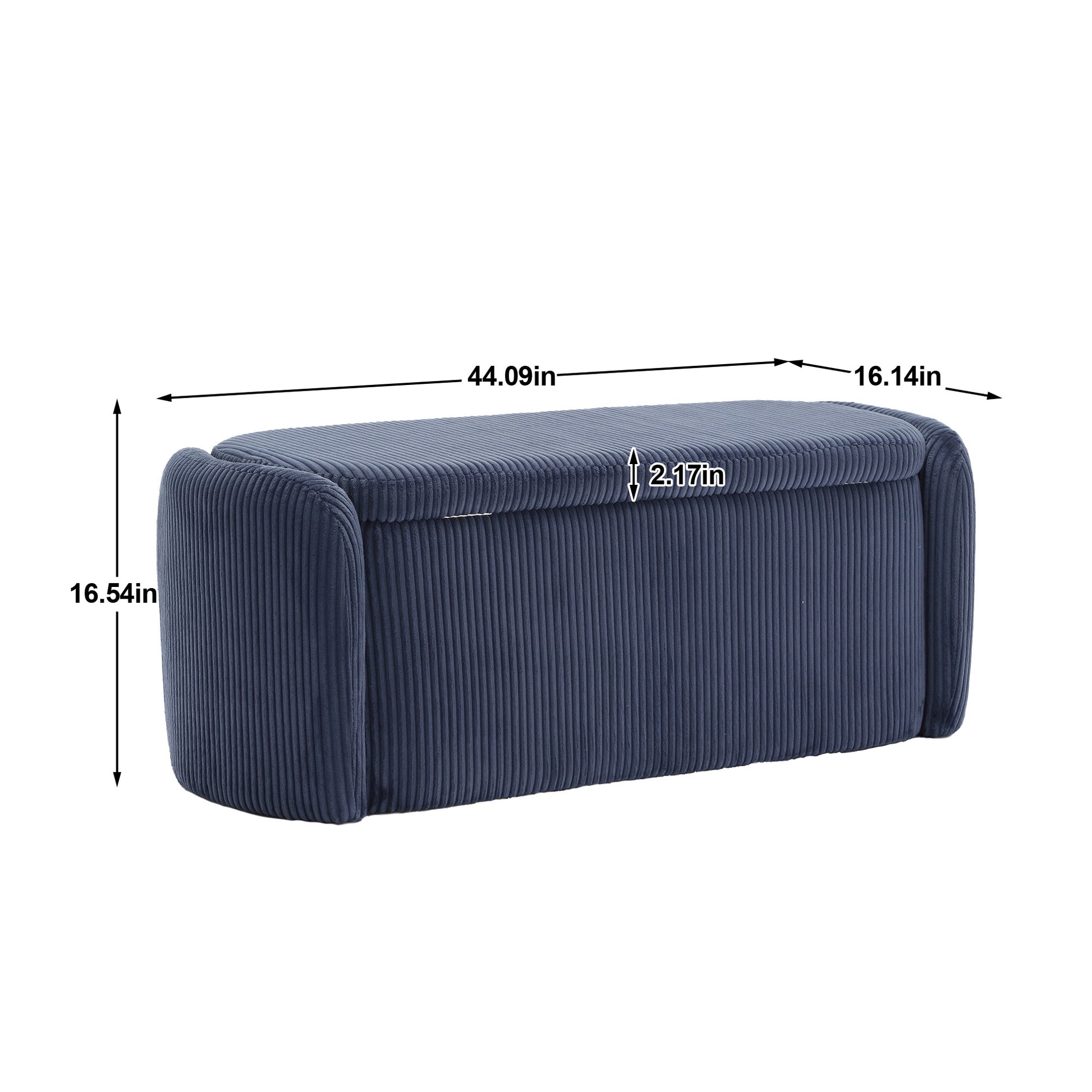 Coolmore Storage Ottoman,Bedroom End Bench,Upholstered Fabric Storage Ottoman With Safety Hinge, Entryway Padded Footstool, Ottoman Bench For Living Room & Bedroom Navy Navy Primary Living Space Foam Corduroy