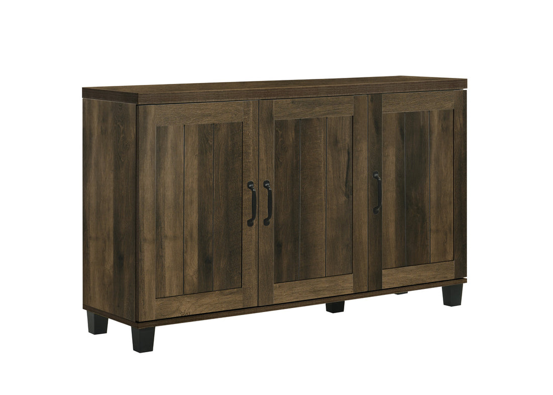 Corby 45"W Dark Dusty Oak Finish 3 Door Shoe Cabinet Dark Oak Particle Board