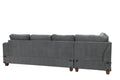 Living Room Furniture Charcoal Chenille Sectional W Ottoman Linen Like Fabric Sofa Reversible L R Chaise Ottoman 3Pc Sectional Sofa Charcoal Chenille Wood Primary Living Space Cushion Back