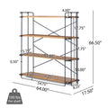 Yorktown 4 Shelf Bookcase Natural Metal & Wood
