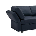 Adjustable Arms And Backs Modern U Shape Linen Couch Modular Sectional Sofa Couch With Storage Seat, Large Convertible Sofa With Reversible Chaise For Living Room Apartment Office, Blue Blue Polyester 4 Seat
