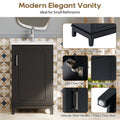 Viedo 20 Inch Modern Small Bathroom Vanity Cabinet With Ceramic Basin 20*15.5*33.3 Inches,Ample Storage,1 Soft Close Door Black Bathroom Solid Wood Mdf