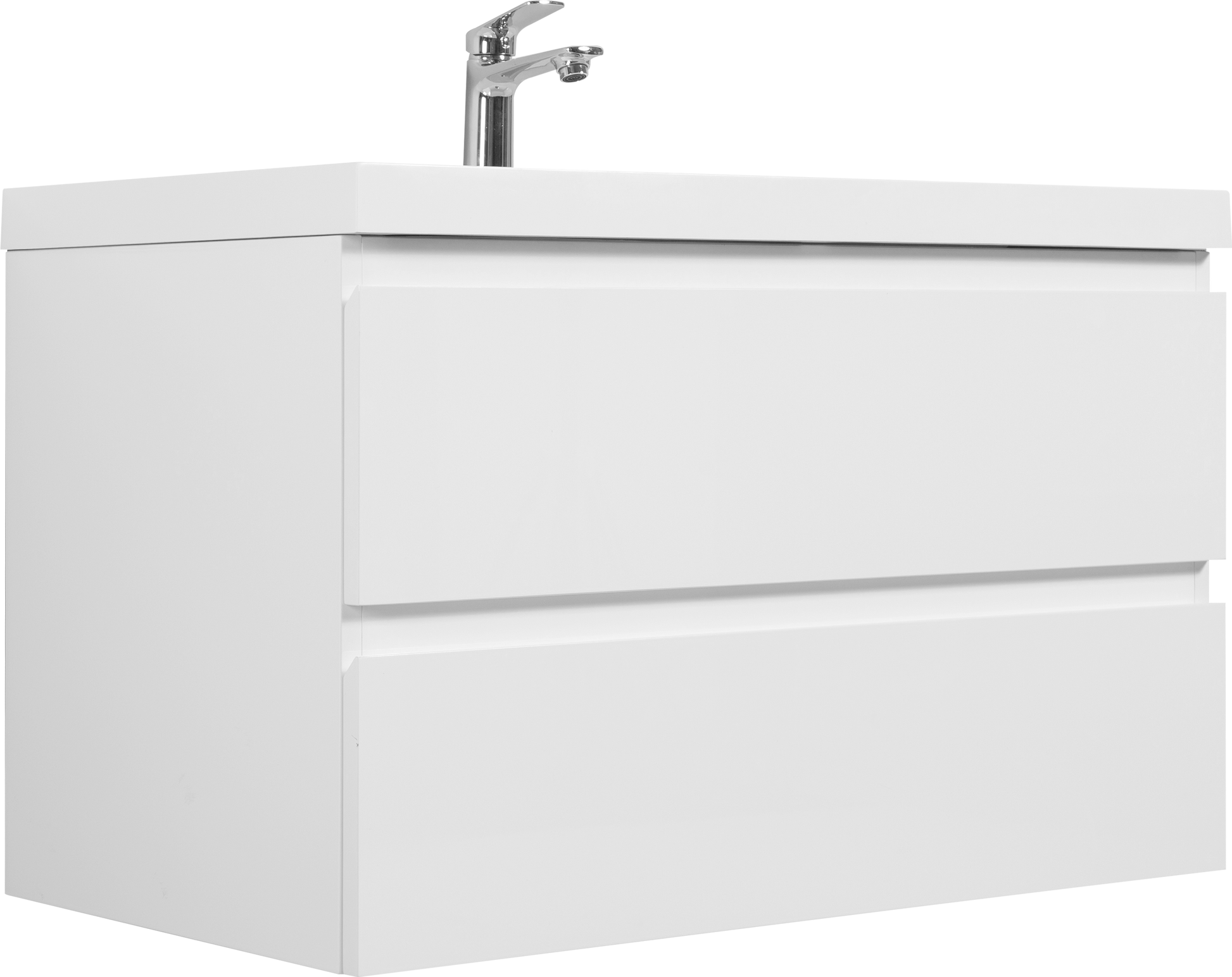 36" Floating Bathroom Vanity With Sink, Modern Wall Mounted Bathroom Storage Vanity Cabinet With Resin Top Basin And Soft Close Drawers, Glossy White 24V11 36Gw Glossy White Wood