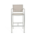 Aluminium Bar Stool With Outdoor Mesh Silver Aluminium