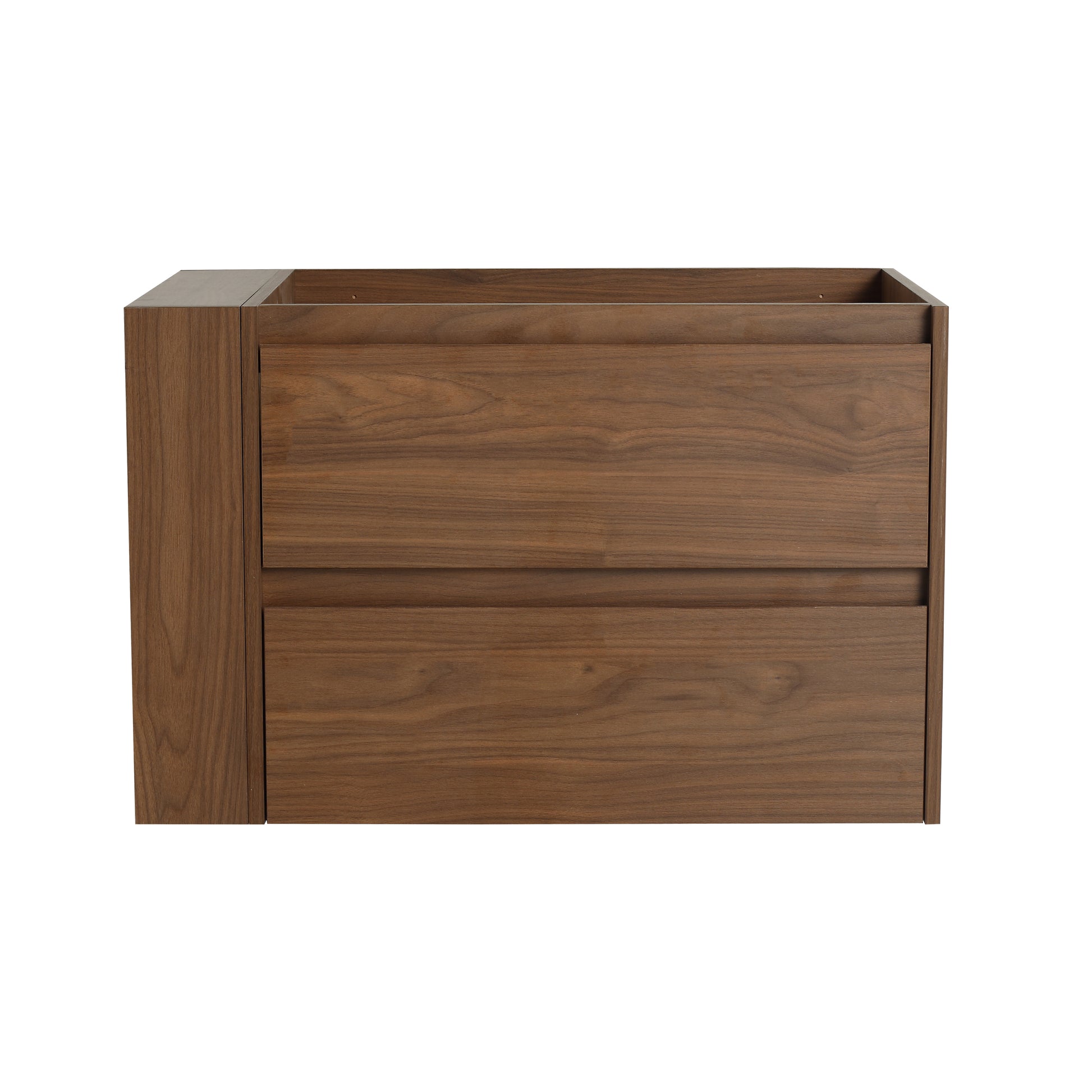 30" Wall Mounting Bathroom Vanity, Soft Close Drawer Only Vanity, Without Basin 2 Brown Oak 1 Bathroom Wall Mounted Modern Plywood