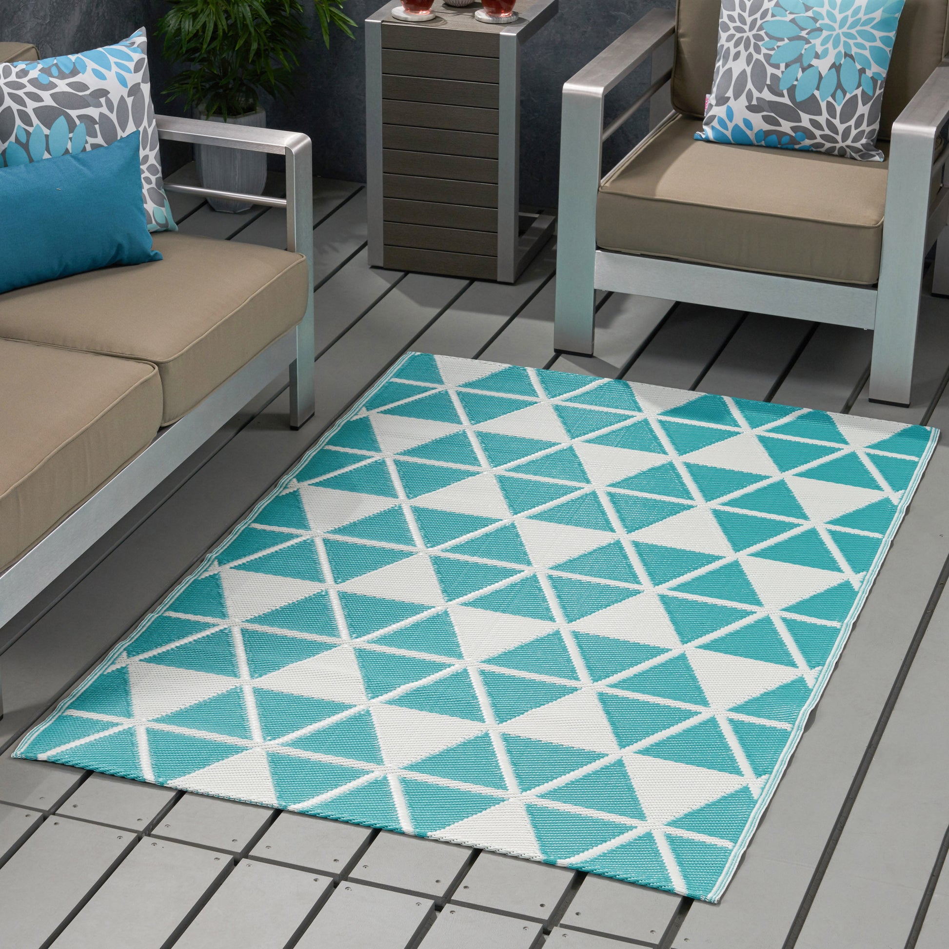 Herringbone 4" X 6" Pp Rug White Polypropylene