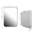 16X24 Inch Recessed White Metal Framed Medicine Cabinet With Mirror And Adjustable Shelves Black Wall Mirror With Storage For Bathroom White 2 Adjustable Shelves Bathroom Metal