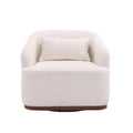 Coolmore Swivel Barrel Chair, Comfy Round Accent Sofa Chair For Living Room, 360 Degree Swivel Barrel Club Chair, Leisure Arm Chair For Nursery, Hotel, Bedroom, Office, Lounge White Boucle White Primary Living Space Foam Boucle