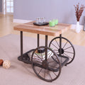 Oak And Antique Grey End Table With Shelf Oak Primary Living Space Industrial Shelves Rectangular Wood Metal