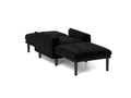 Black Multi Functional Adjustable Sofa, Convertible Lounge Chair And Guest Bed Black Velvet Metal Primary Living Space Medium Soft Loose Back Pillow Top Arms Foam Fabric Metal 1 Seat