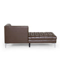 Chaise Lounge Dark Brown Pu Leather