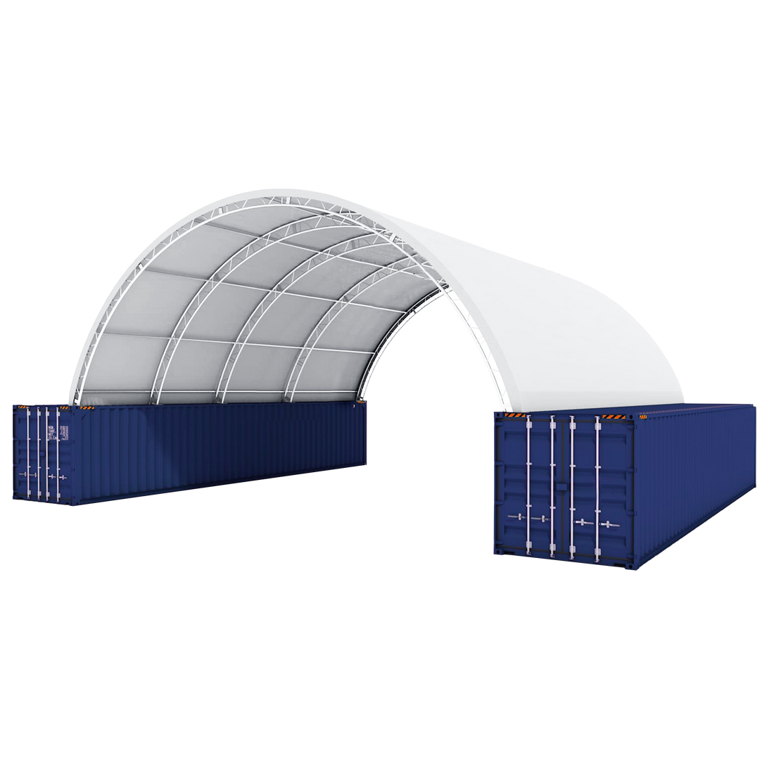 Ping Container Canopy Shelter Double Truss 40'X40'X15',22 Oz Pvc White Steel