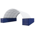 Ping Container Canopy Shelter Double Truss 40'X40'X15',22 Oz Pvc White Steel