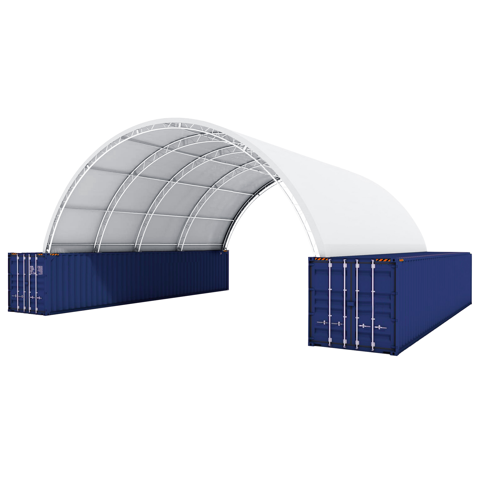 Ping Container Canopy Shelter Double Truss 40'X40'X15',22 Oz Pvc White Steel