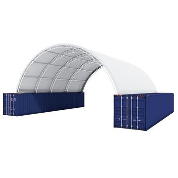 Ping Container Canopy Shelter Double Truss 40'X40'X15',22 Oz Pvc White Steel