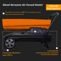 Portable Movable Torpedo Forced Air Heavy Duty 125000Btu Kerosene Diesel Heater With Thermostat Control And Overheat Protection For Jobsite,Garage,Construction Site And Farm. Orange Multi Garden &