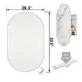 20X34 Inch Oval Recessed Medicine Cabinet, Metal Framed Bathroom Wall Cabinet With Mirror And Adjustable Shelves, Wall Mirror With Storage For Bathroom, White White 2 Adjustable Shelves Bathroom Wall Mounted Metal