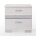 White High Gloss 3 Drawer Nightstand White 3 Drawers Bedroom Rectangle Coastal Felt Lined Drawers Wood Plastic