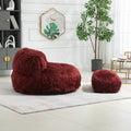 Coolmore Bean Bag Chair, Floor Sofa With Handle,Accent Sofa Chair With Ottoman For Gaming Reading Relaxing Wine Red Wine Red Foam Plush