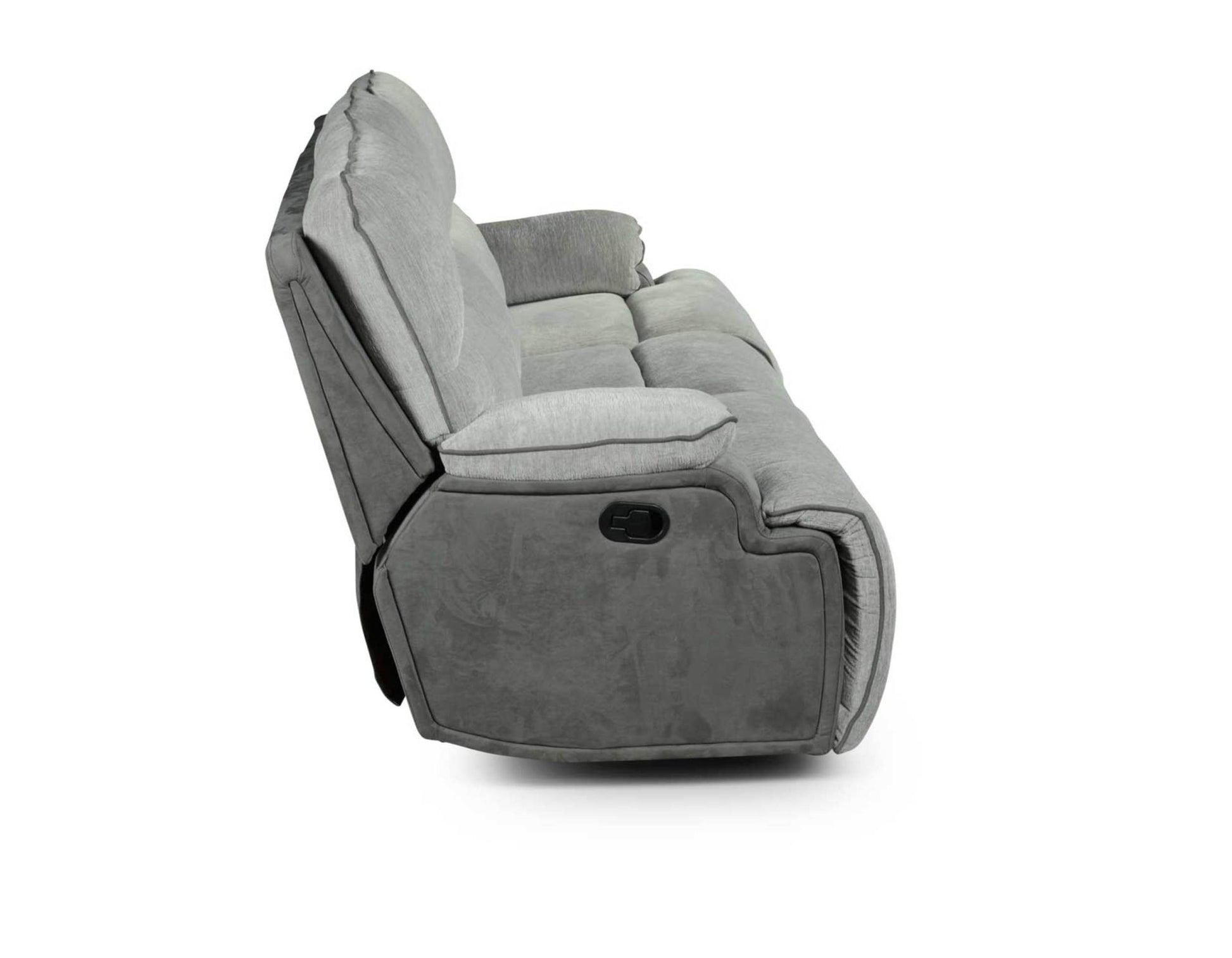 Cyprus Recliner Sofa Gray Gray Fabric 3 Seat