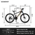 A24299 24 Inch Mountain Bike Bicycle For Adults Aluminium Frame Bike Shimano 21 Speed With Disc Brake Black Aluminium