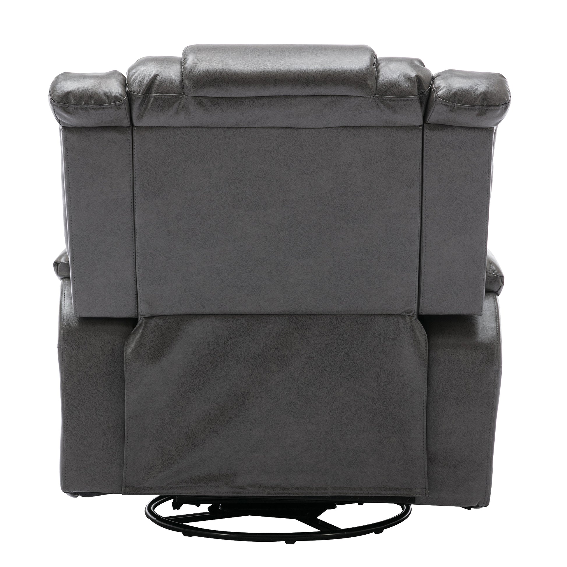 360 Swivel And Rocking Home Theater Recliner Manual Recliner Chair With Wide Armrest For Living Room,Bedroom, Grey Grey Foam Pu