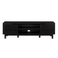 Modern 2 Door Open Storage Tv Stand For Tvs Up To 65 Inches Solid Black Black 60 69 Inches Mdf Mdf