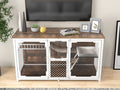 Wooden Cat House, Cat Villa, Cat Cages Indoor, Tv Stand With Cat House White Vintage American Design Cat Particle Board