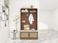 Closet, Suitable For Living Room, Entryway, Bedroom Walnut Mdf