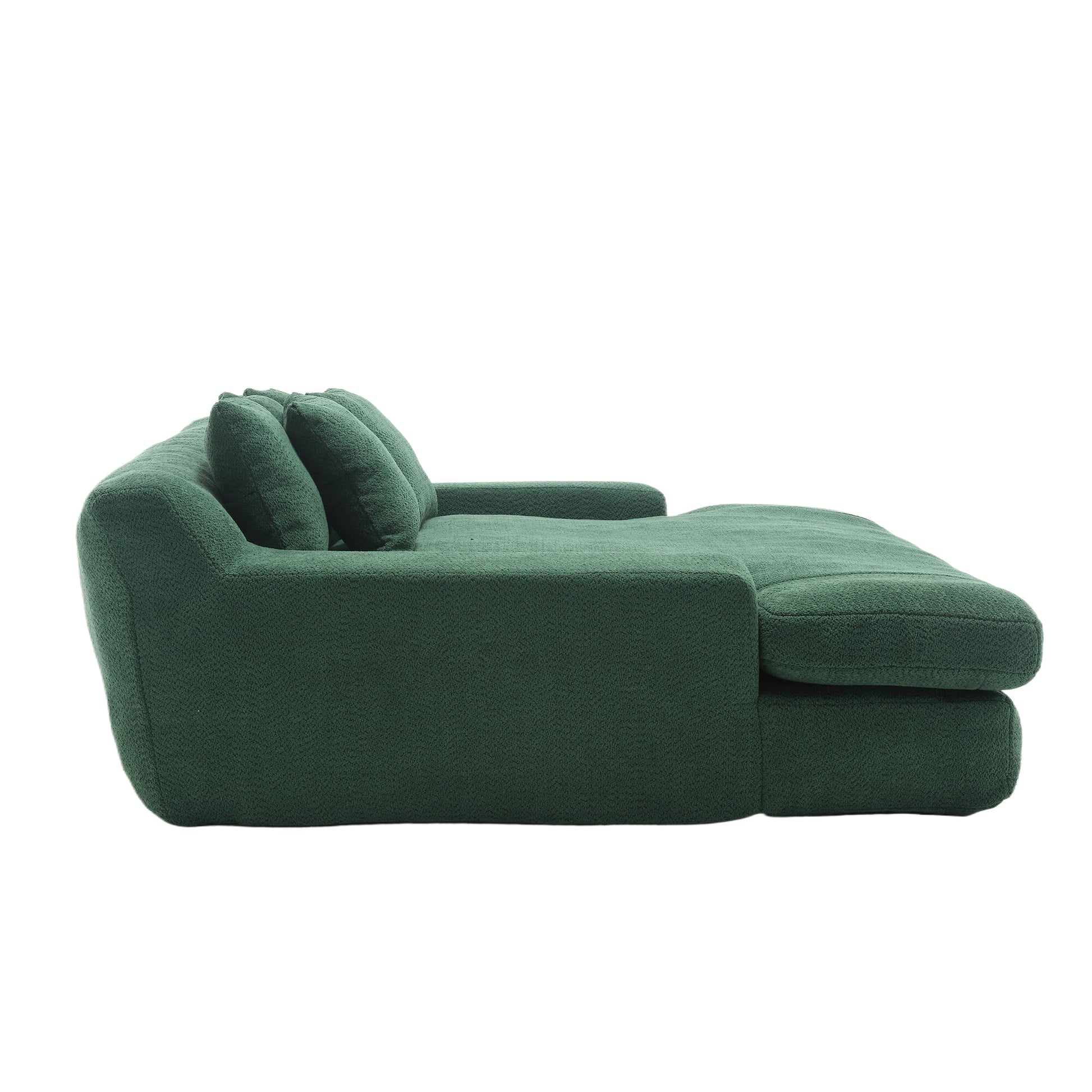 Coolmore Chenille 2 Seater Lazy Sofa With 5 Back Pillows,Comfy Sofa Deep Seat Couch For Living Room,Club Emerald Emerald Chenille 2 Seat