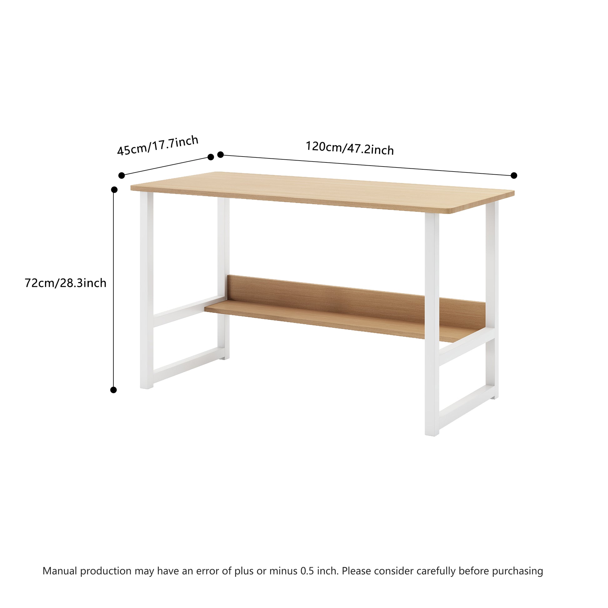 Computer Desk Desktop House Simple Desk Bedroom Desk Desk Student Home Study Desk,Home Office Computer Desk With Bookshelf, Wood Computer Desk With Storage Shelves Modern Laptop Table Light Oak American Traditional,Classic Metal