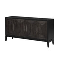 Versatile Four Door Sideboard With Brushed Doors And Fir Veneer,Featuring Elegant Handles,Perfect For Various Spaces. Black American Design Mdf