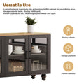 Farmhouse Tv Stand With Tempered Glass Doors For Tvs Up To 70