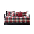 6 Piece Reversible Plaid Daybed Cover Set Red Daybed Red Microfiber