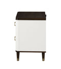 White And Brown 2 Drawer Nightstand With Usb Port Brown White 2 Drawers Bedroom Rectangle Modern Drawers White Wood